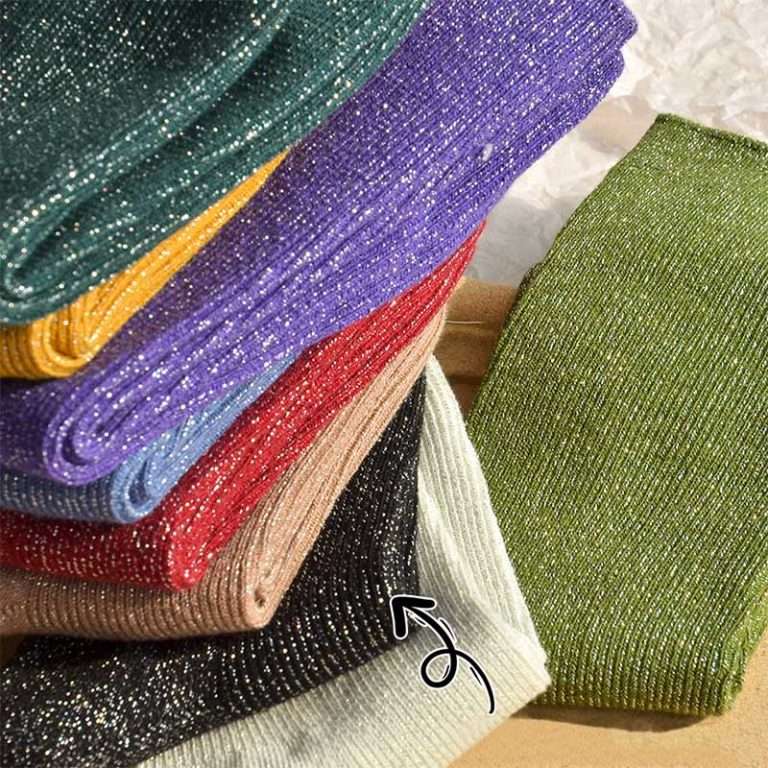 Spring Sequined Gold and Silver Thread Women's Slouch Socks - HE Global ...
