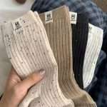 Women Point Yarn Fashionable Crew Cotton Socks