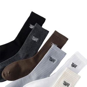 Embroidered letter socks