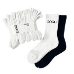 HE MOQ Custom Combed Cotton Socks With LOGO