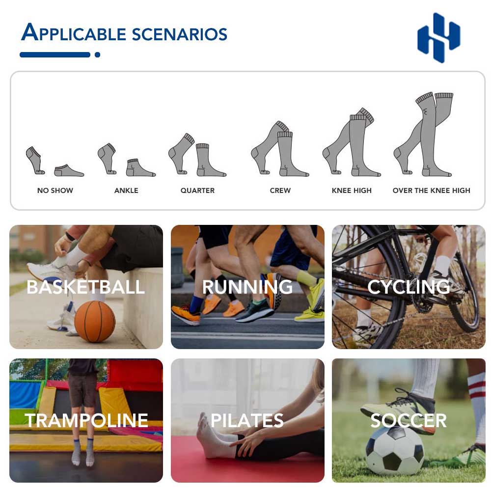 HE MOQ Custom Combed Cotton Socks With LOGO - Image 2