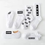Winter Custom Sports Knitted Logo Cotton Crew Socks