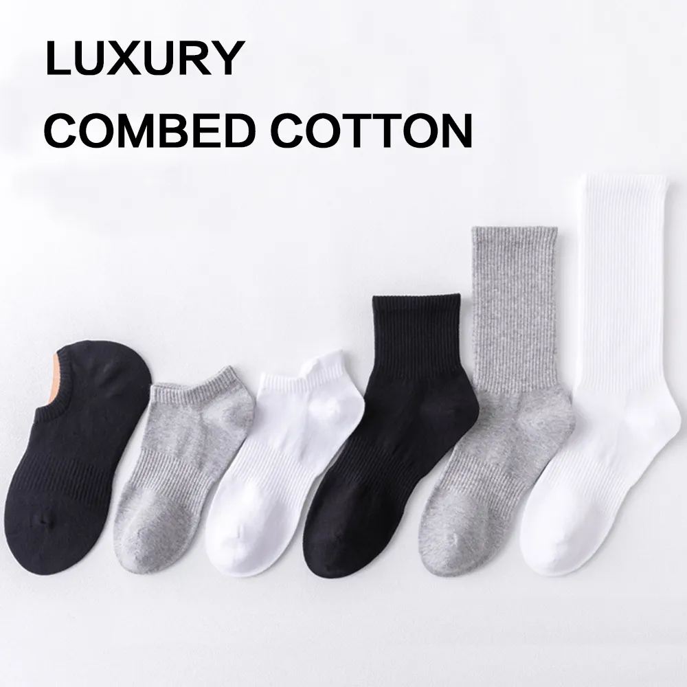 Winter Custom Sports Knitted Logo Cotton Crew Socks - Image 2