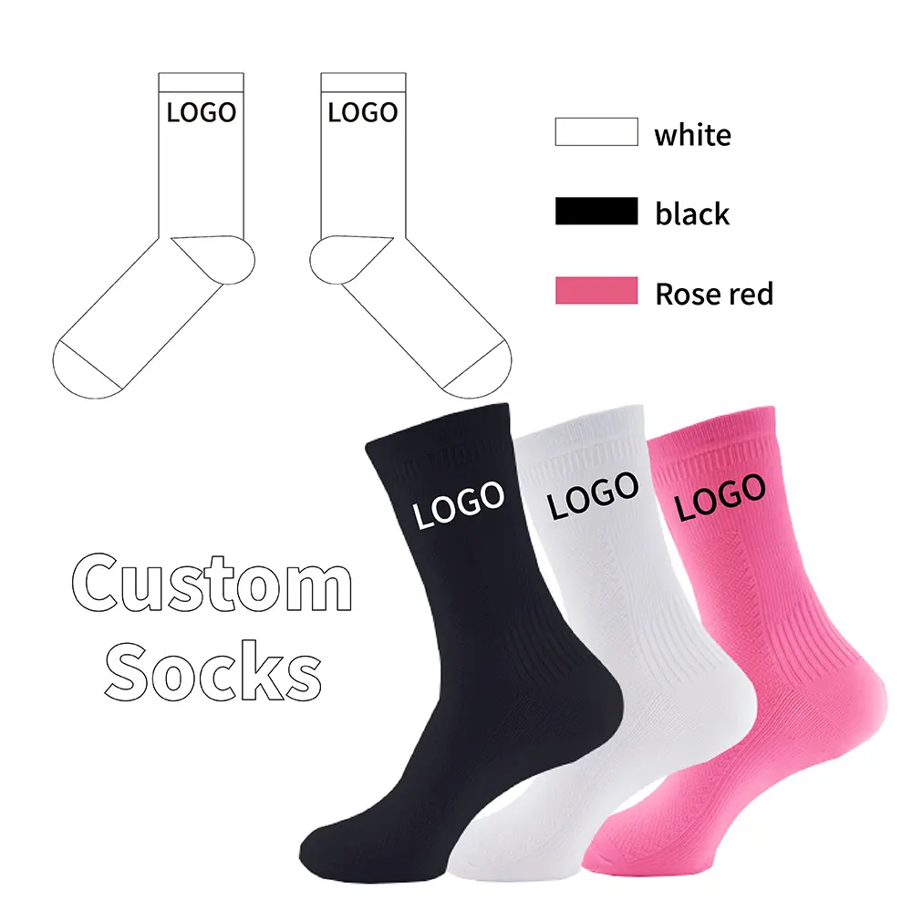 Winter Custom Sports Knitted Logo Cotton Crew Socks - Image 3