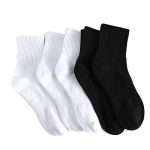 Basics Blank Pure Cotton Thick Socks Black White Unisex Sports Socks
