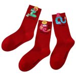 3 Paris Red cotton socks as a New Year gift for the Year of the Snake
