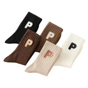 Embroidered P socks
