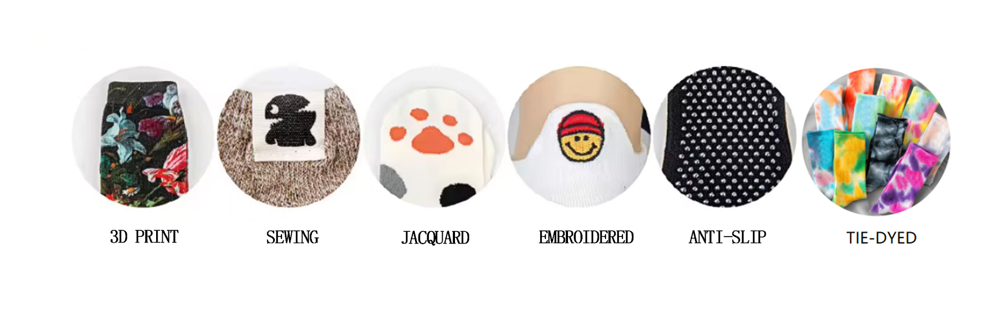 Different techniques for customizing socks