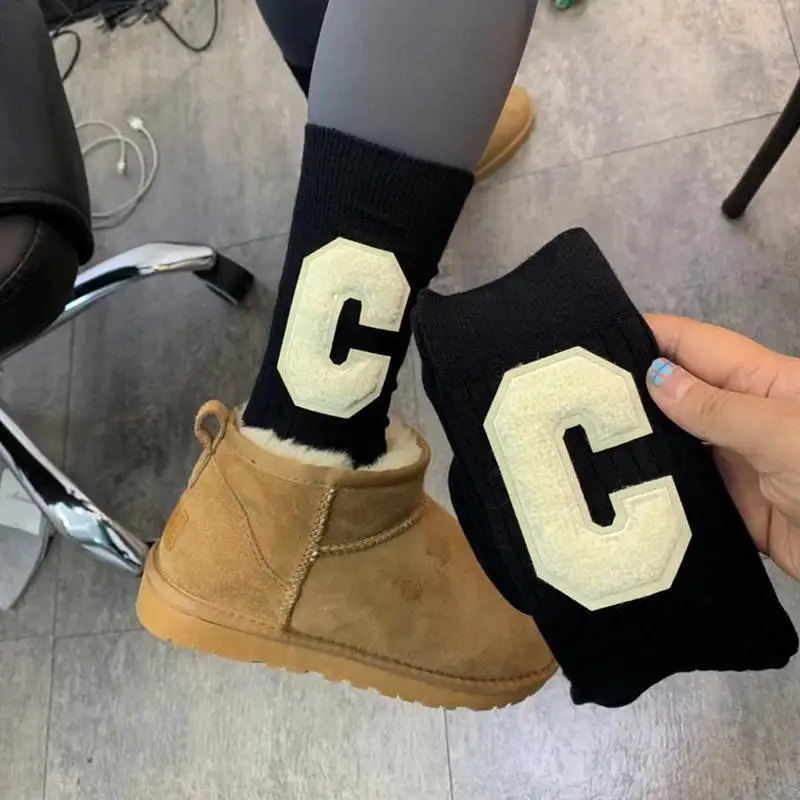 Three-dimensional C Trend Street Sports Socks Women Letters Crew Socks - Image 3