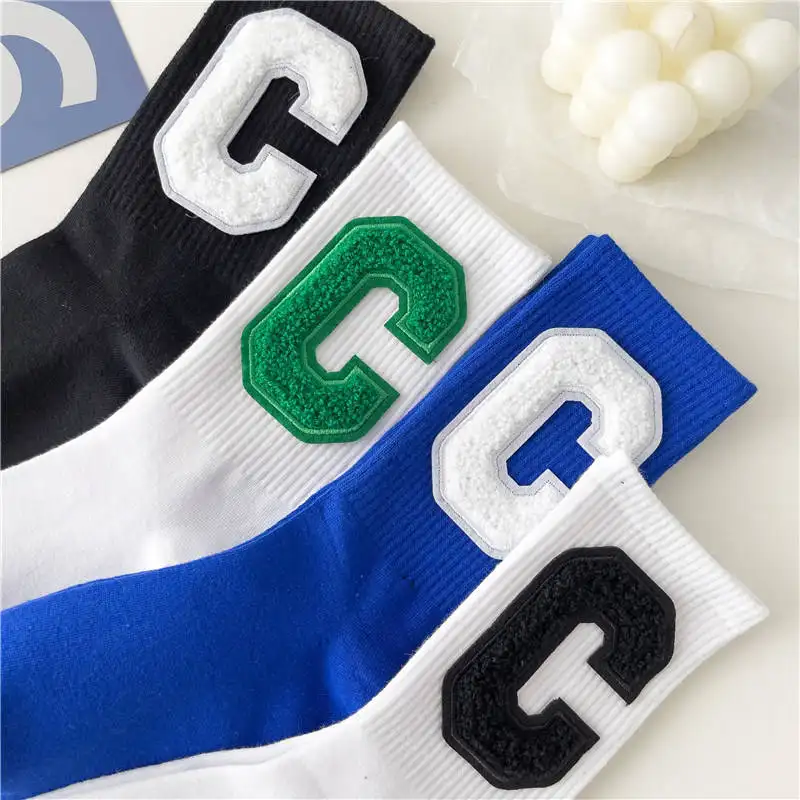 Three-dimensional C Trend Street Sports Socks Women Letters Crew Socks - Image 2