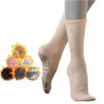 Womens Terry Thick Offset Sequin Yoga Pilates Socks