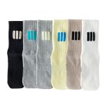 Luxury Three Bar Knitted Cotton Men Sports Socks