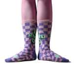 Fashion Street Letter Crew Couple Checkerboard Cotton Socks
