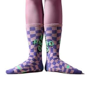 Fashion Street Letter Crew Couple Checkerboard Cotton Socks