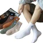 Winter Cotton Sports Embroidery Trend Socks Unisex
