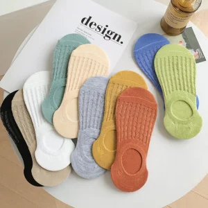 Women's Invisible Cotton Socks Thin Boat Socks