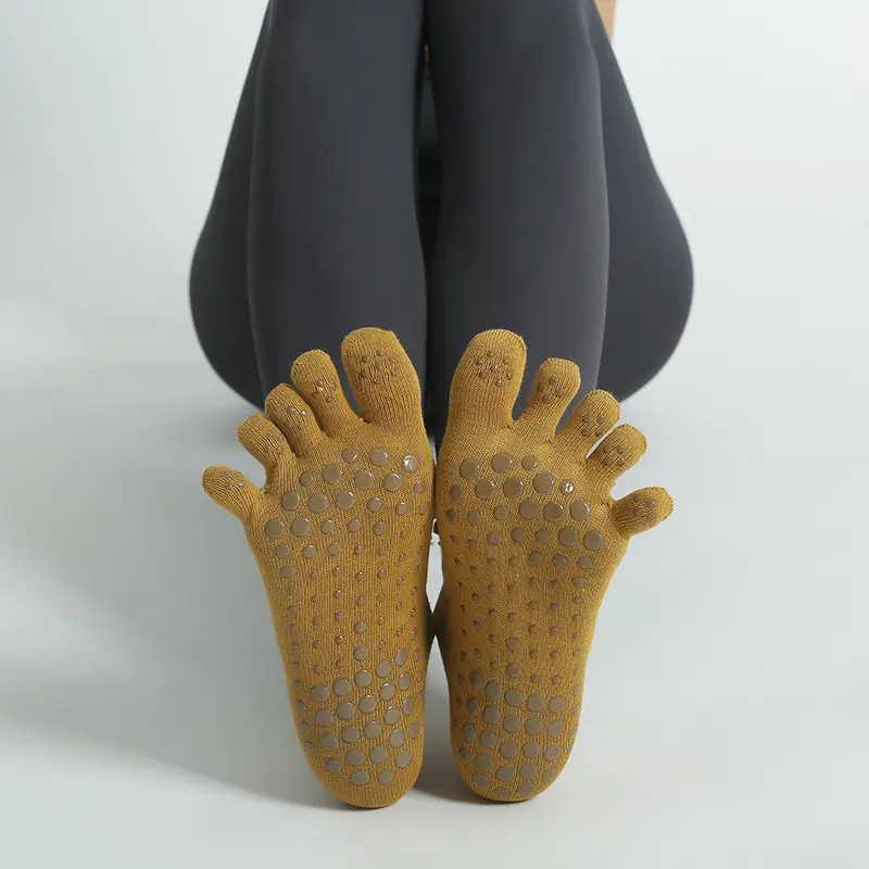 Women Winter Anti Slip Pilates Yoga Five Finger Socks - Image 2