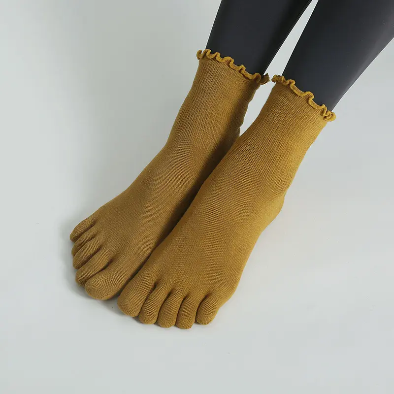 Women Winter Anti Slip Pilates Yoga Five Finger Socks - Image 3