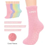 Womens Winter Coral Velvet Anti Slip Floor Sleep Fuzzy Socks