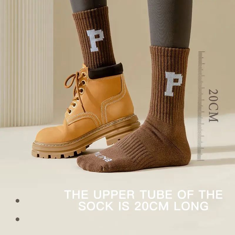 Warm knit Letters Crew Thickened Sports Women's Socks - Image 3
