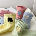 Winter Unisex Plain Knitting Sport H Embroidered Socks