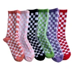 Wholesale Women's Street Skateboard Checkerboard Socks