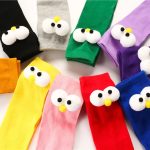 Kids Fashion Lovely Cartoon 3D Big Eyes Infant Long Socks
