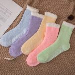 Wholesale Women Coral Fleece Floor Socks Grip Non Slip Socks