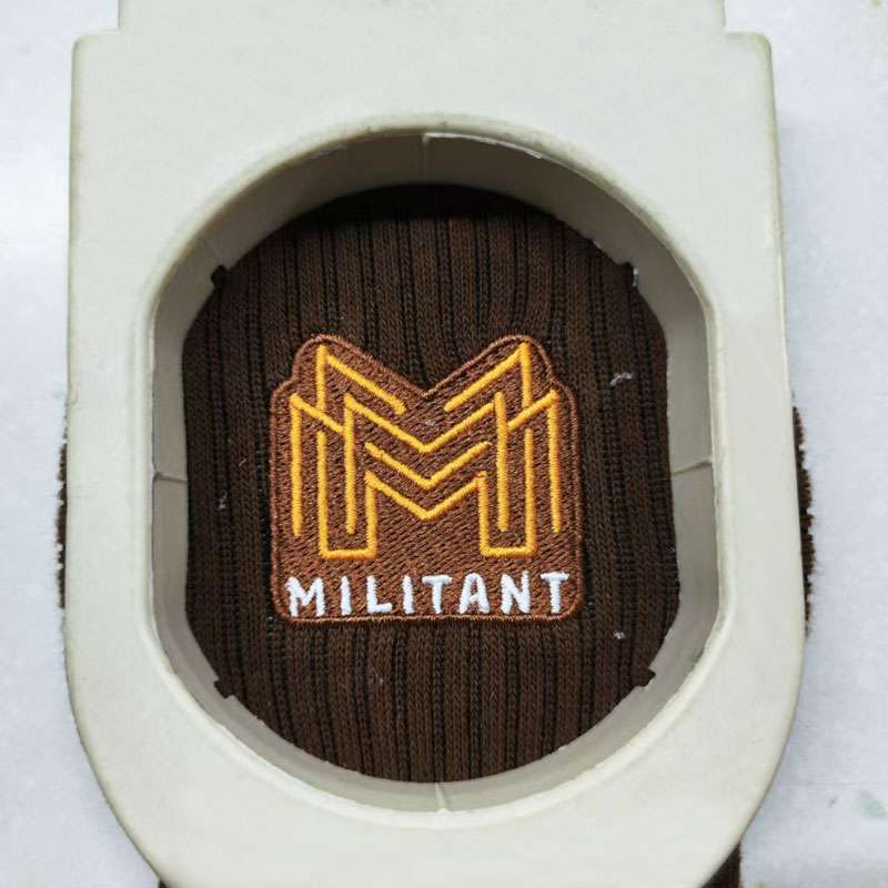 Embroidered socks with letters