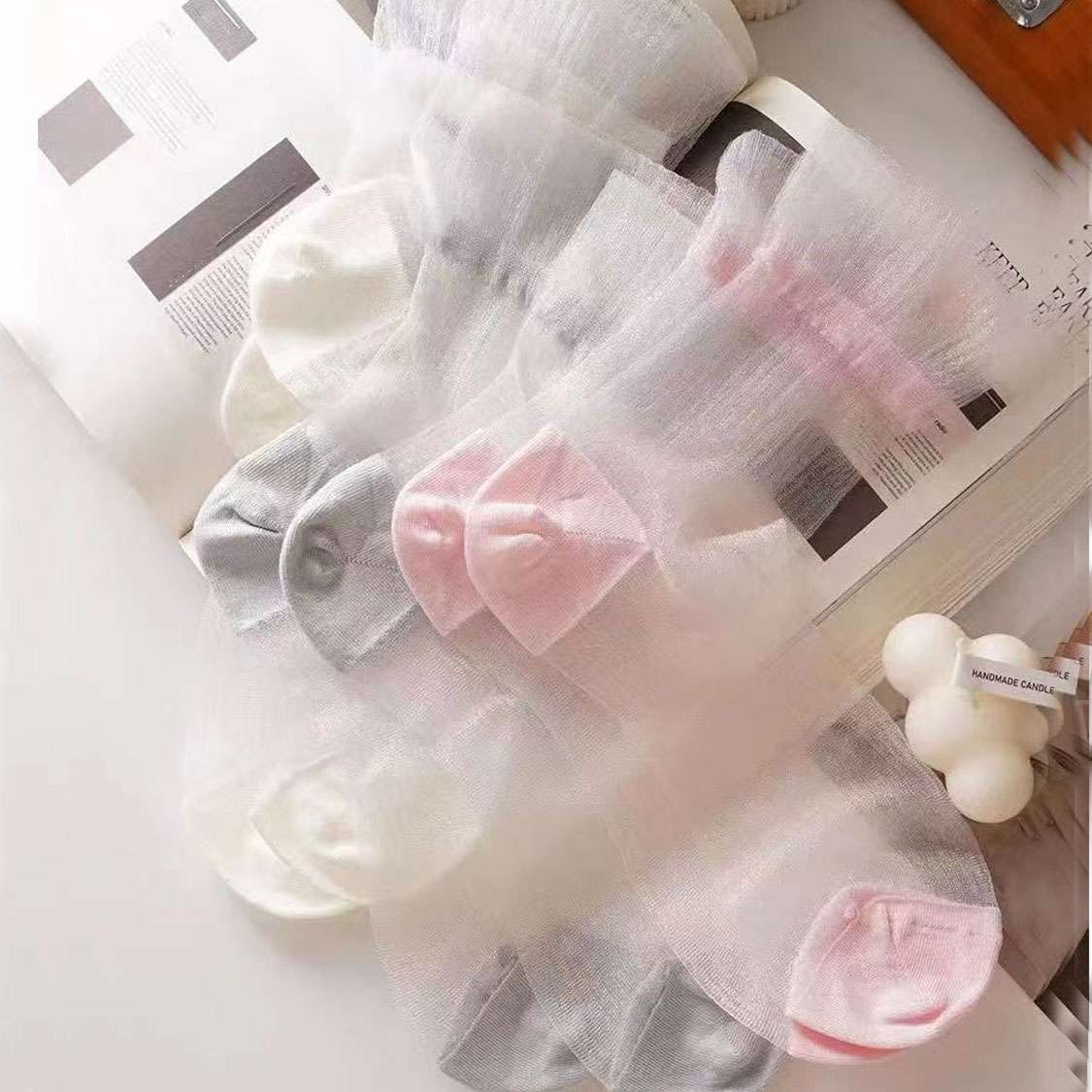 Dot Yarn Versatile Breathable Women's Socks - Image 3