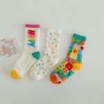 Fashionable Babay Rainbow Girl Mesh Crew Socks