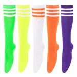 Women Three Bar Thin Knee High Socks