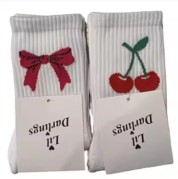Knitted cherry socks