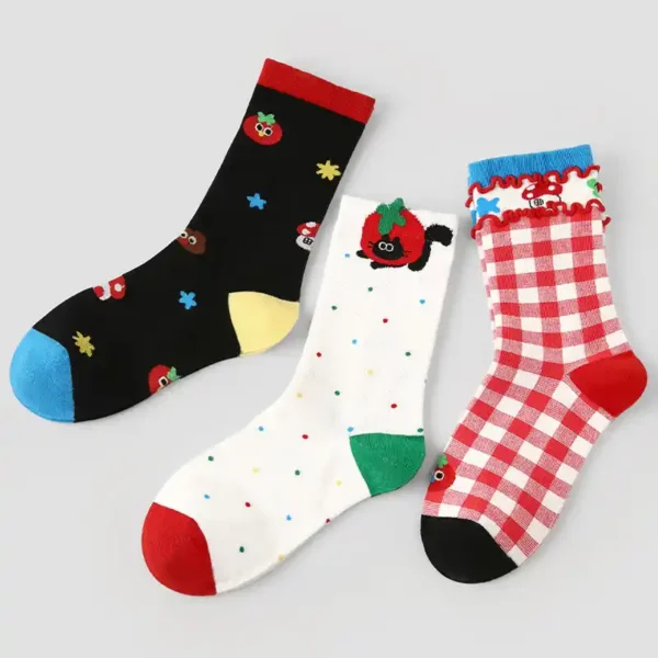 3 Paris Wholesale Women Fashion Cute Lace Boneless Combed Cotton Socks ...