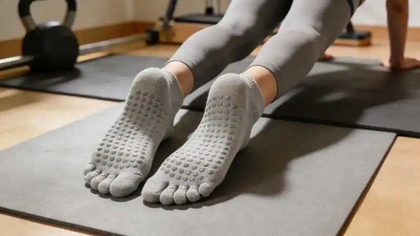 Comfortable-fit-Pilates-Socks-with-Grip