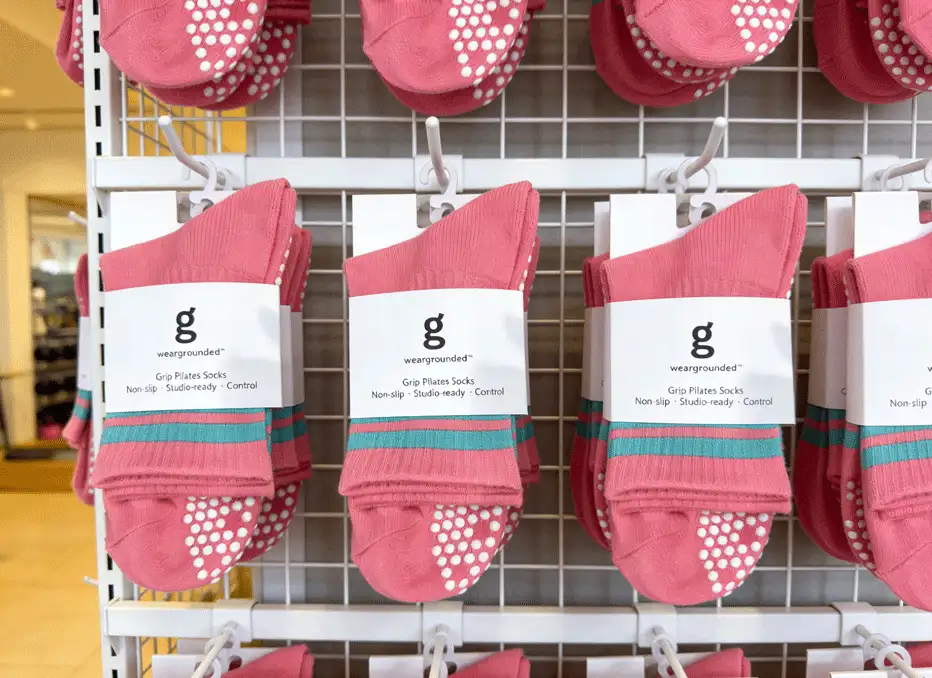 Pilates socks with packaging